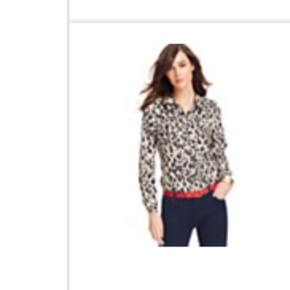 NY Collection- Leopard Print- Button-Up Utility Top- 3/4 Roll Sleeves- Large - Picture 11 of 11